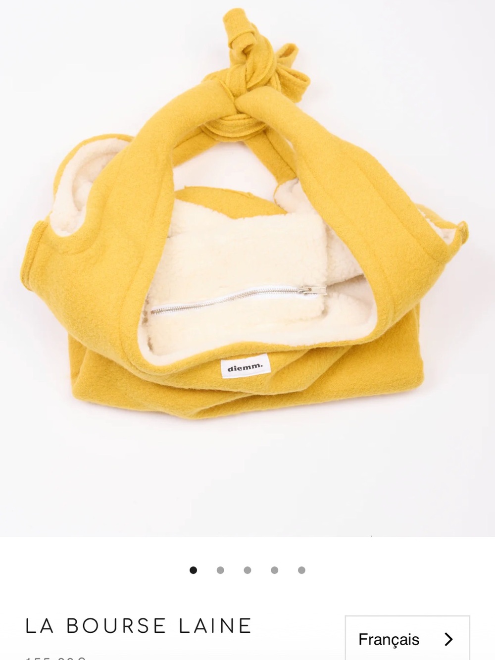 diemm La Bourse Laine Tote in Mustard Yellow